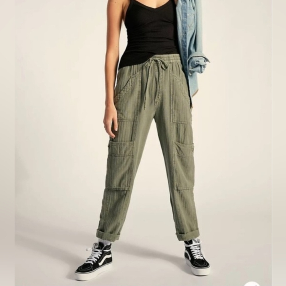 Free People Feeling Good Linen Blend Utility Pants